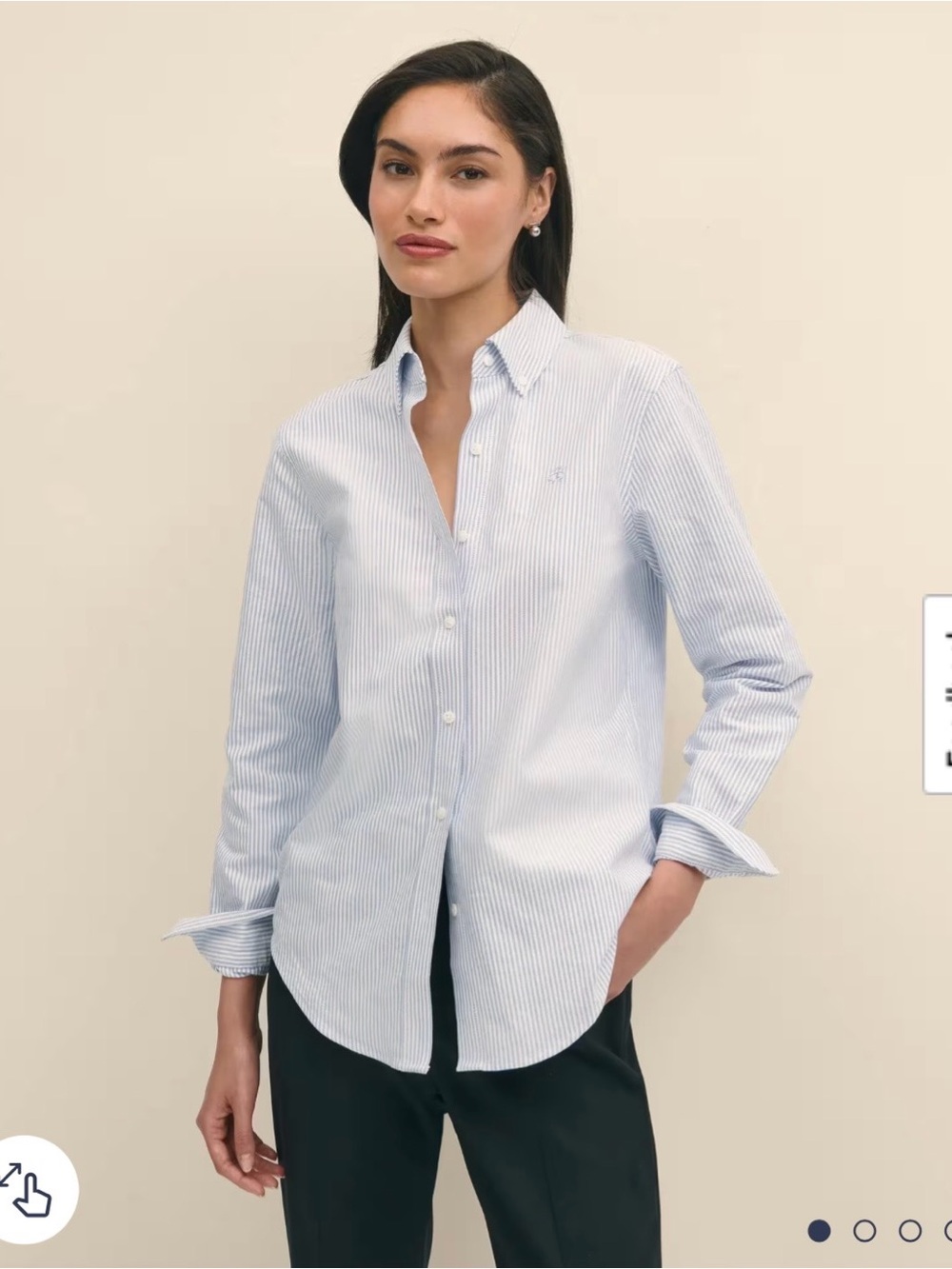 Brooks Brothers Women’s Classic Fit Blue and White Striped Button-Down Shirt